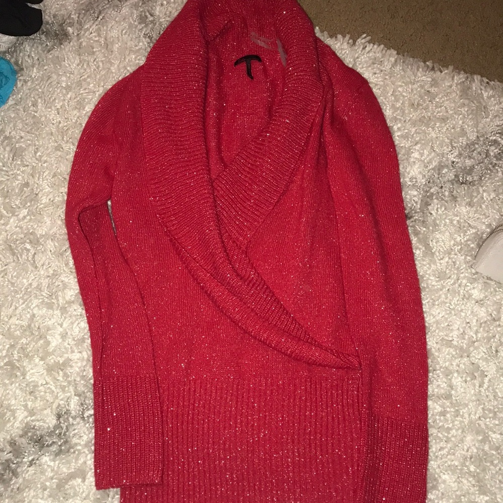 Red tunic sweater